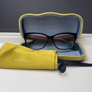 GUCCI GG0278O 011 Rectangular Square Black Women Eyeglasses 55mm